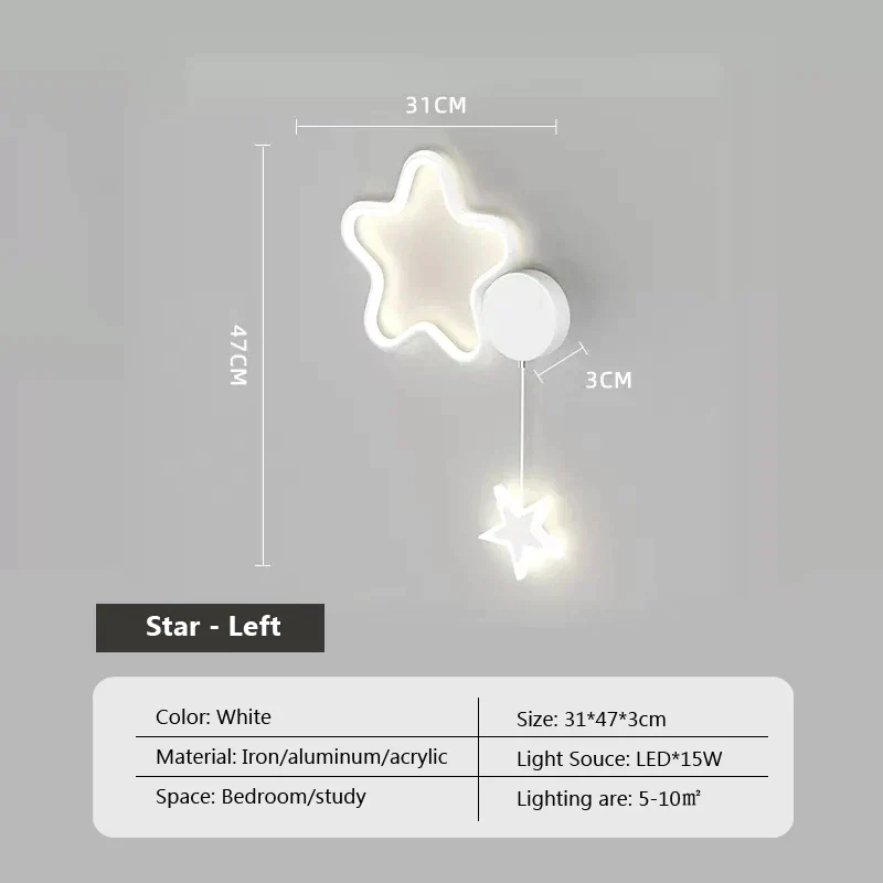 Dreamscape Cloud Star Moon Wall Light Lamp By Euroselle