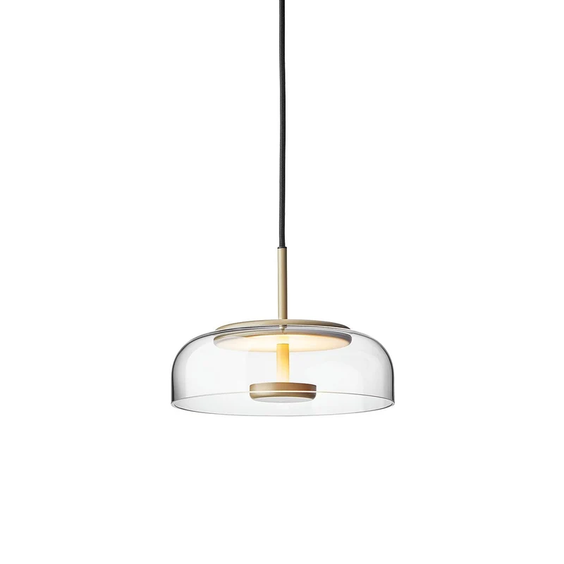 Aureline Brass Glass Solar LED Pendant Light for Interior by Euroselle