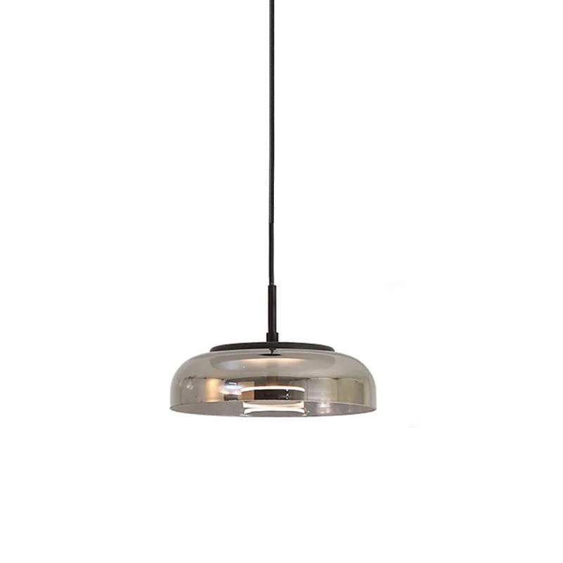 Aureline Brass Glass Solar LED Pendant Light for Interior by Euroselle