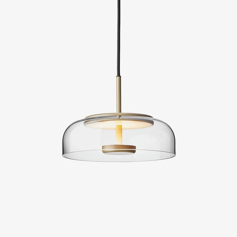Aureline Brass Glass Solar LED Pendant Light for Interior by Euroselle