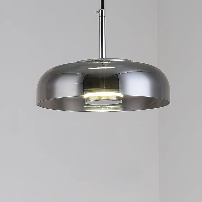 Aureline Brass Glass Solar LED Pendant Light for Interior by Euroselle
