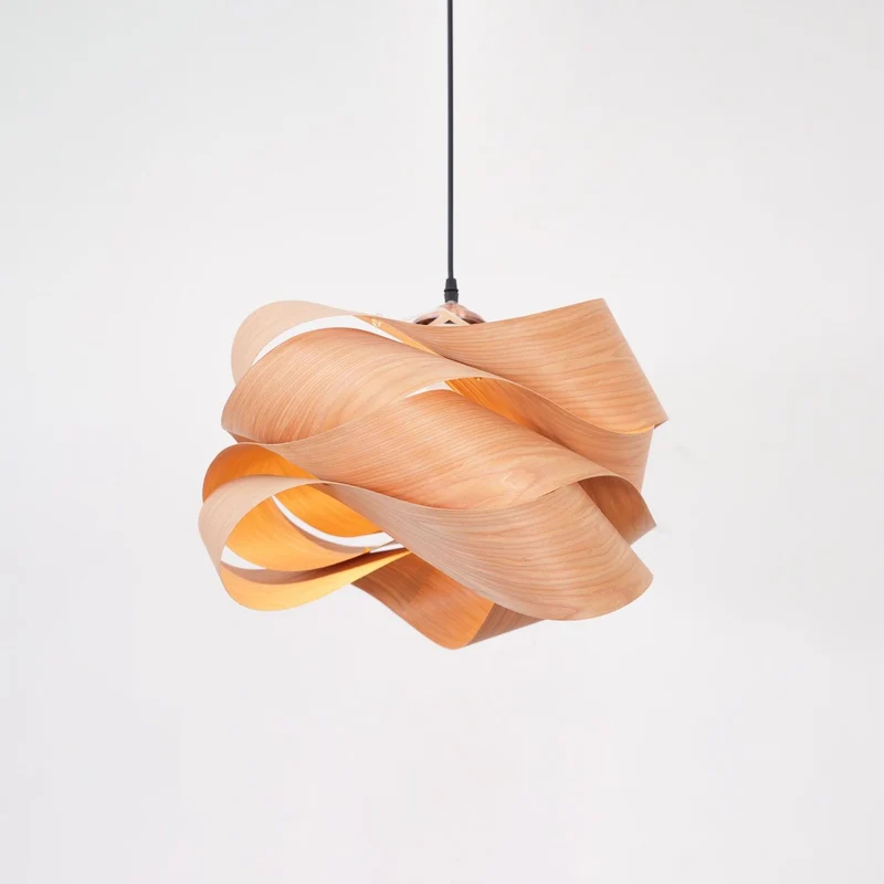 Narela Wood and Metal Link Pendant Light for Dining by Euroselle