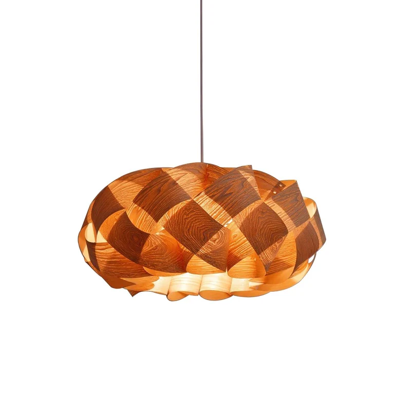 Narela Wood and Metal Link Pendant Light for Dining by Euroselle