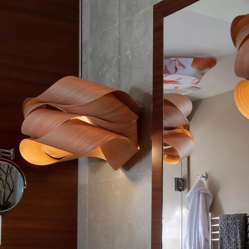 Narela Wood and Metal Link Pendant Light for Dining by Euroselle