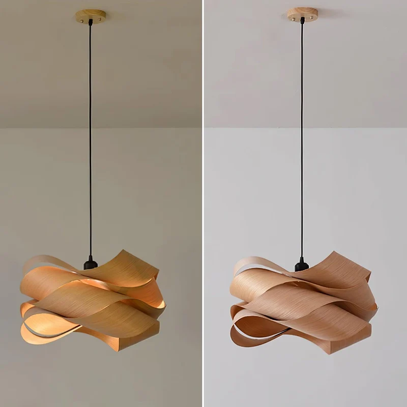 Narela Wood and Metal Link Pendant Light for Dining by Euroselle