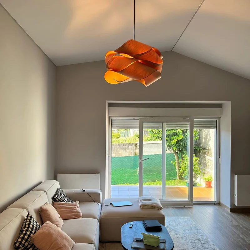 Narela Wood and Metal Link Pendant Light for Dining by Euroselle