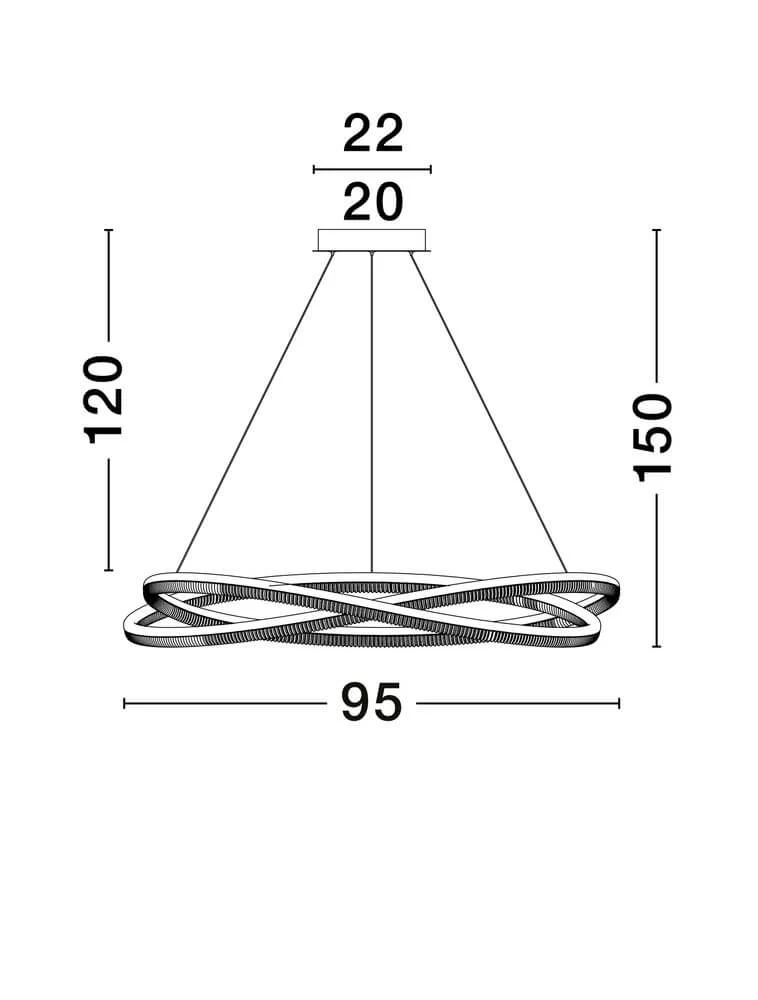 Ofelia LED Pendelleuchte 2-flammig Ø 95cm 3000K