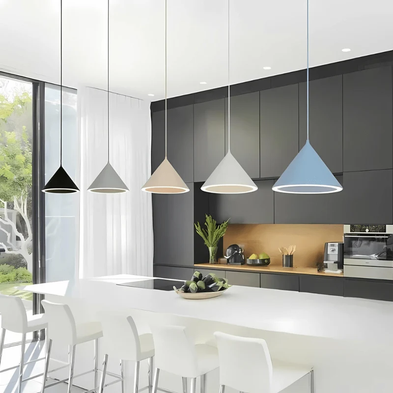 Nora Pendant Lamp Collection By Euroselle Aluminum Finish