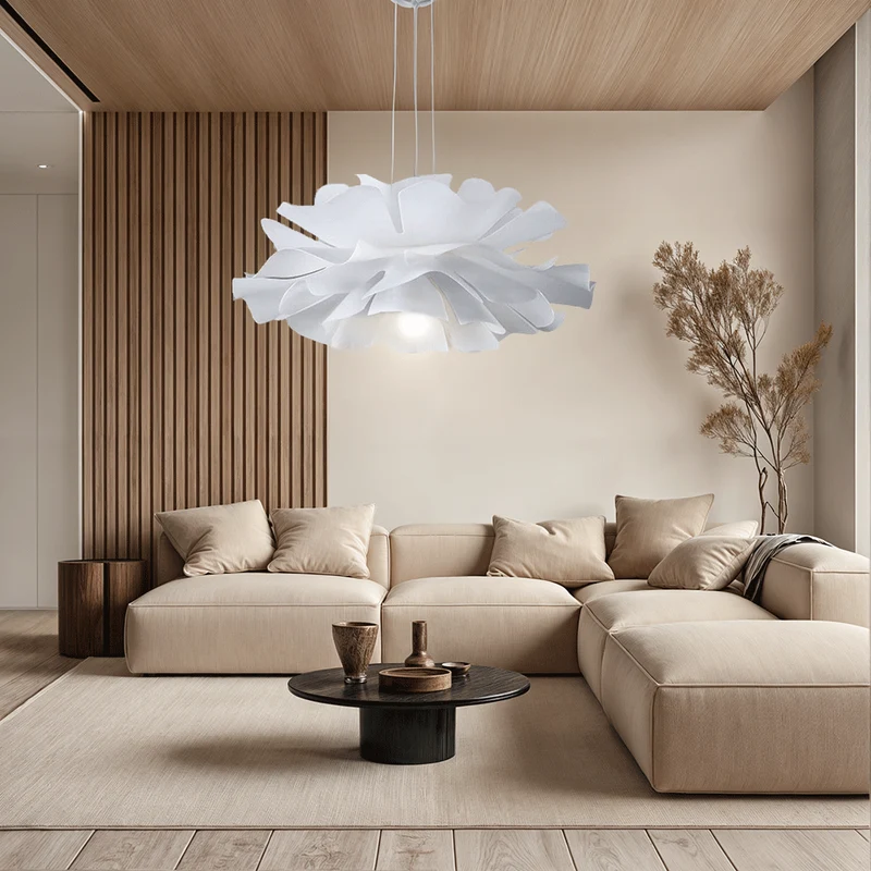 Euroselle Cloud Flower Pendant Light With Warm Glow Iron And Acrylic
