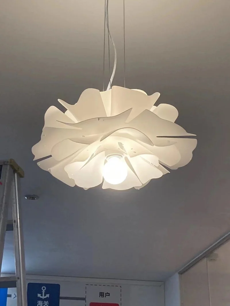 Euroselle Cloud Flower Pendant Light With Warm Glow Iron And Acrylic