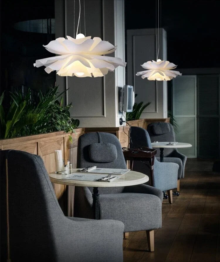 Euroselle Cloud Flower Pendant Light With Warm Glow Iron And Acrylic
