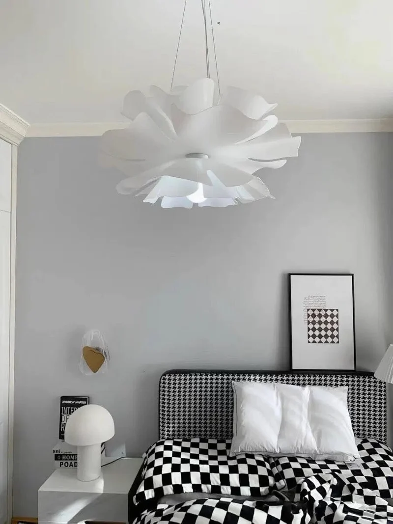Euroselle Cloud Flower Pendant Light With Warm Glow Iron And Acrylic