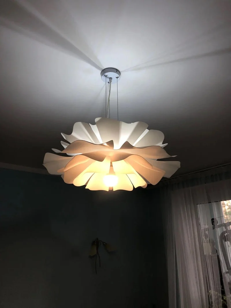 Euroselle Cloud Flower Pendant Light With Warm Glow Iron And Acrylic