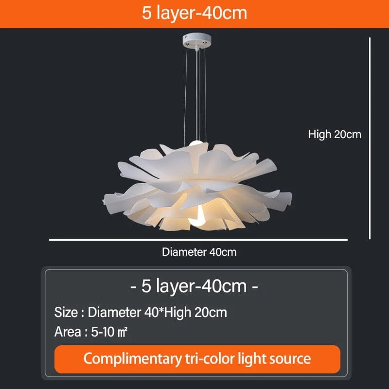 Euroselle Cloud Flower Pendant Light With Warm Glow Iron And Acrylic