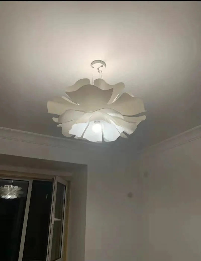 Euroselle Cloud Flower Pendant Light With Warm Glow Iron And Acrylic
