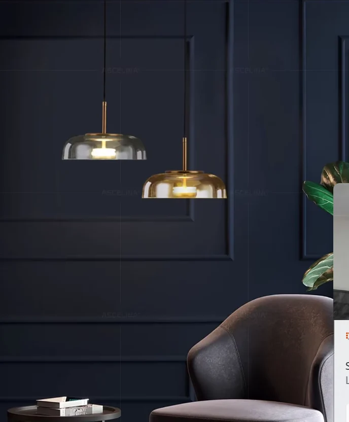 CrystalShine Elegant LED Glass Pendant Lamp Euroselle