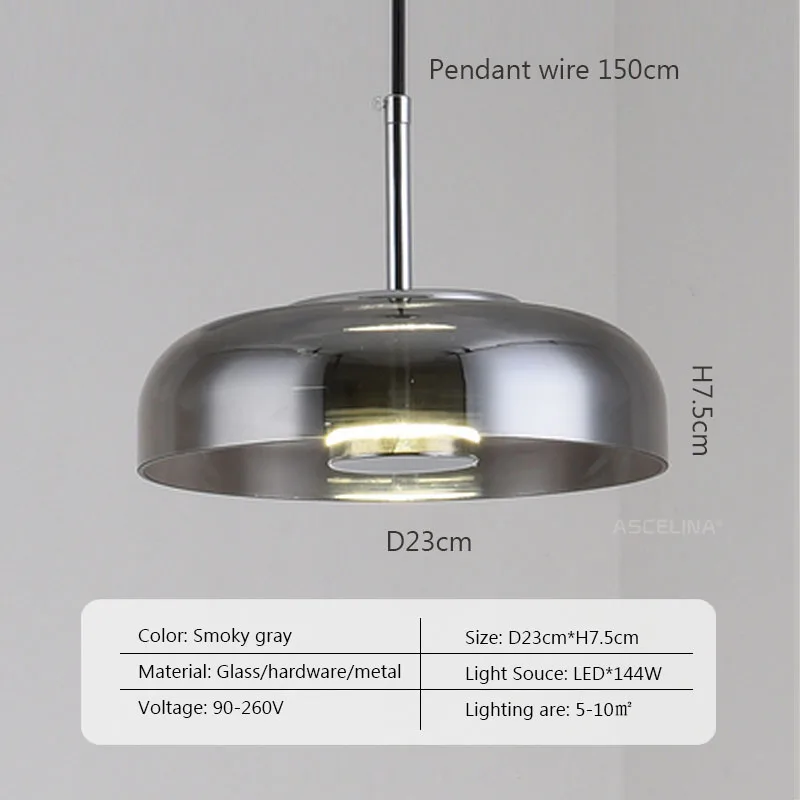 CrystalShine Elegant LED Glass Pendant Lamp Euroselle