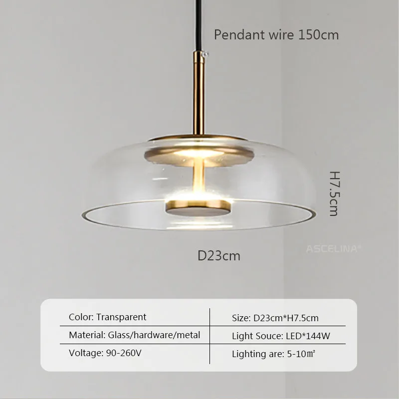 CrystalShine Elegant LED Glass Pendant Lamp Euroselle