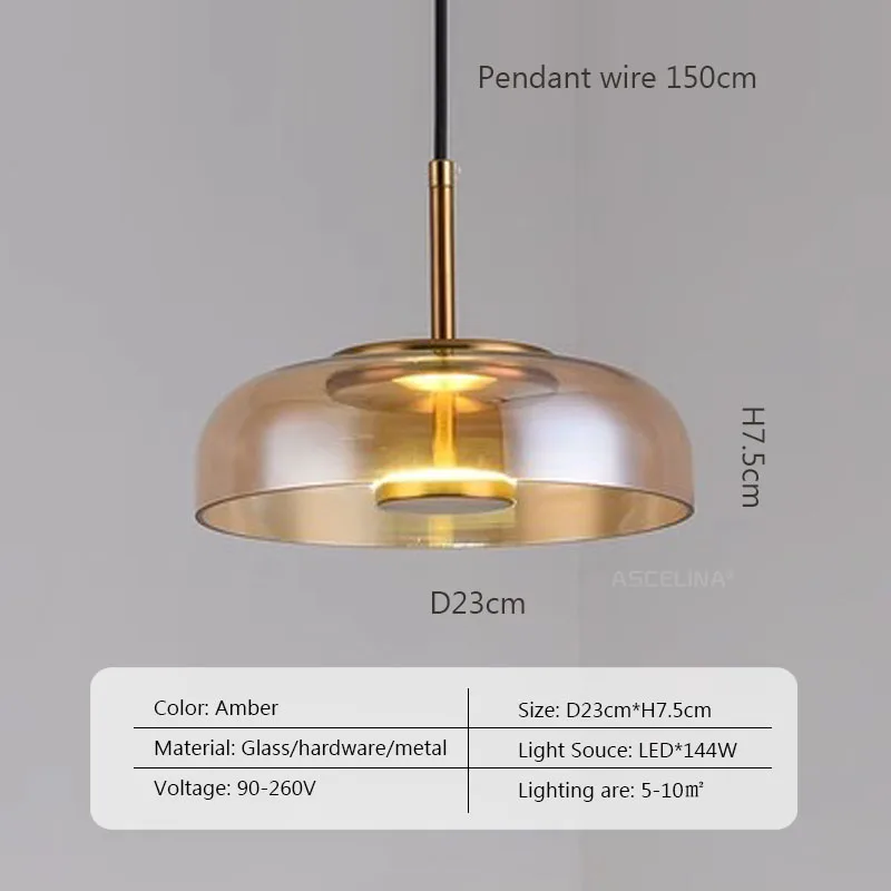 CrystalShine Elegant LED Glass Pendant Lamp Euroselle