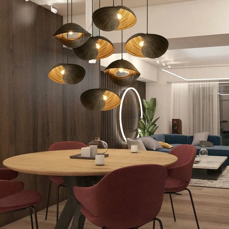 Euroselle Thai Bamboo Shell Pendant Lights Collection