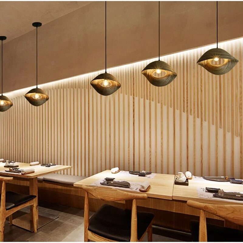 Euroselle Thai Bamboo Shell Pendant Lights Collection