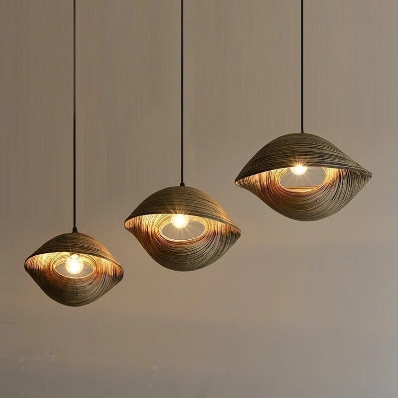 Euroselle Thai Bamboo Shell Pendant Lights Collection