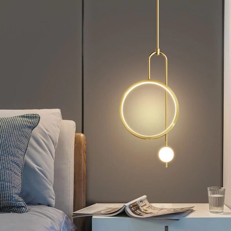 Euroselle Modern Gold Ring Pendant Light For Living Areas