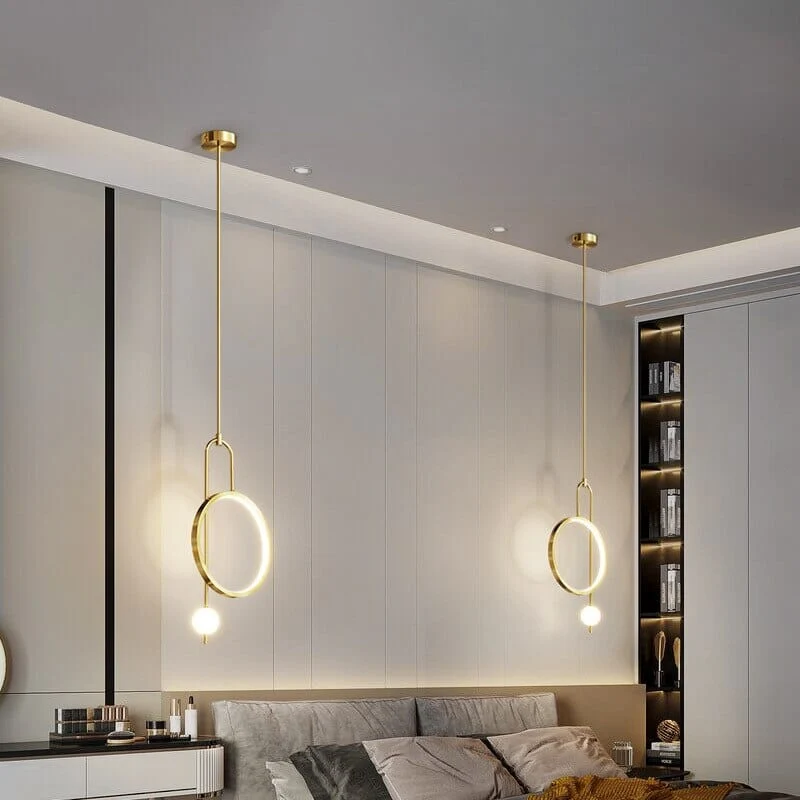 Euroselle Modern Gold Ring Pendant Light For Living Areas