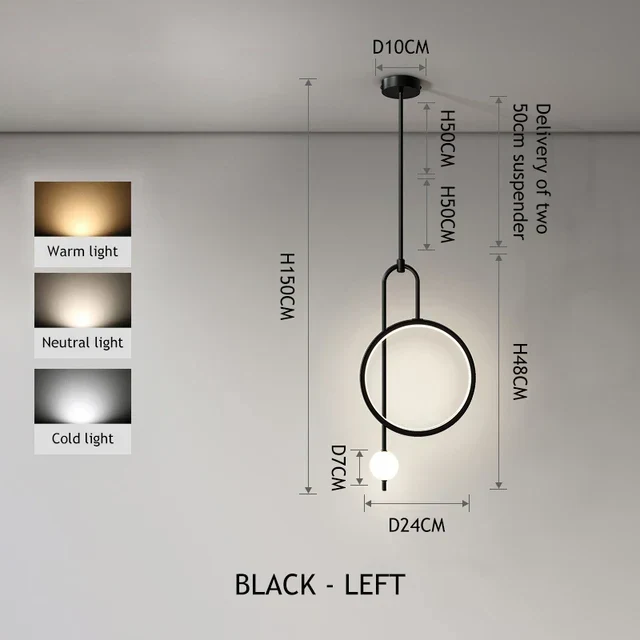 Euroselle Modern Gold Ring Pendant Light For Living Areas