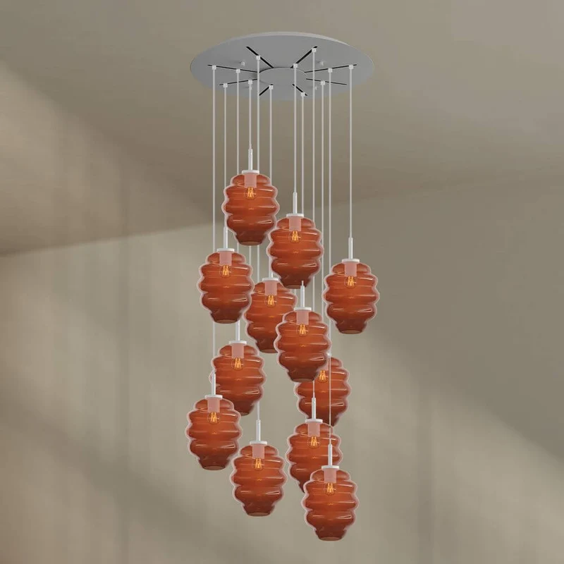 s.luce Echos Galerieleuchte 12-flammig Ø 80cm Baldachin Ø 25cm