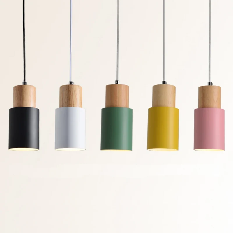 Ingrid Wood And Metal Cylinder Pendant Light By Euroselle