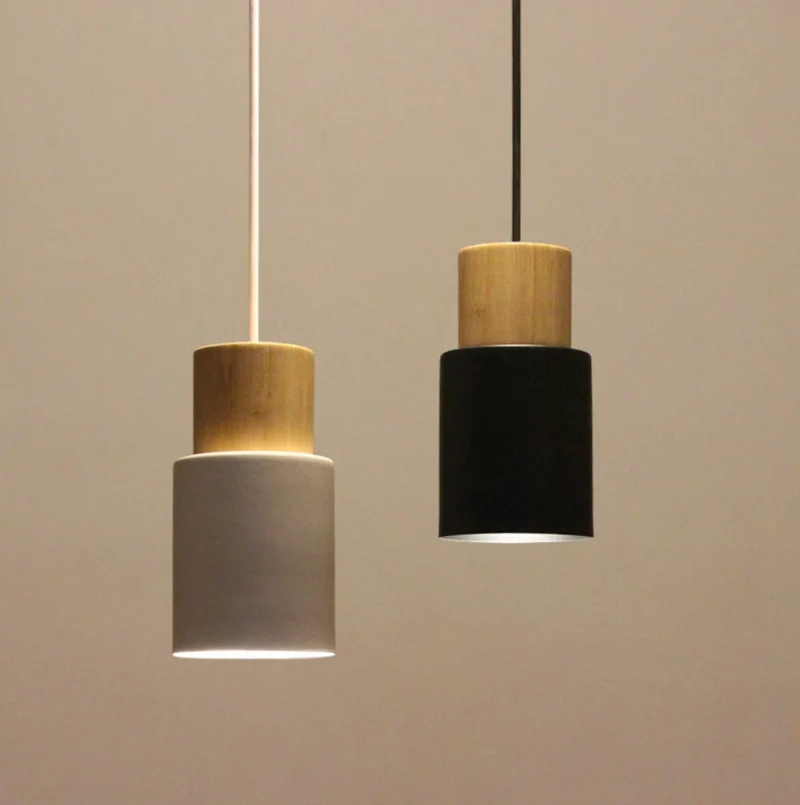 Ingrid Wood And Metal Cylinder Pendant Light By Euroselle