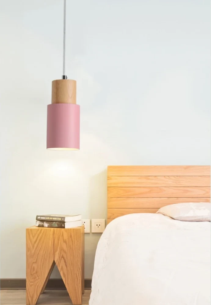 Ingrid Wood And Metal Cylinder Pendant Light By Euroselle
