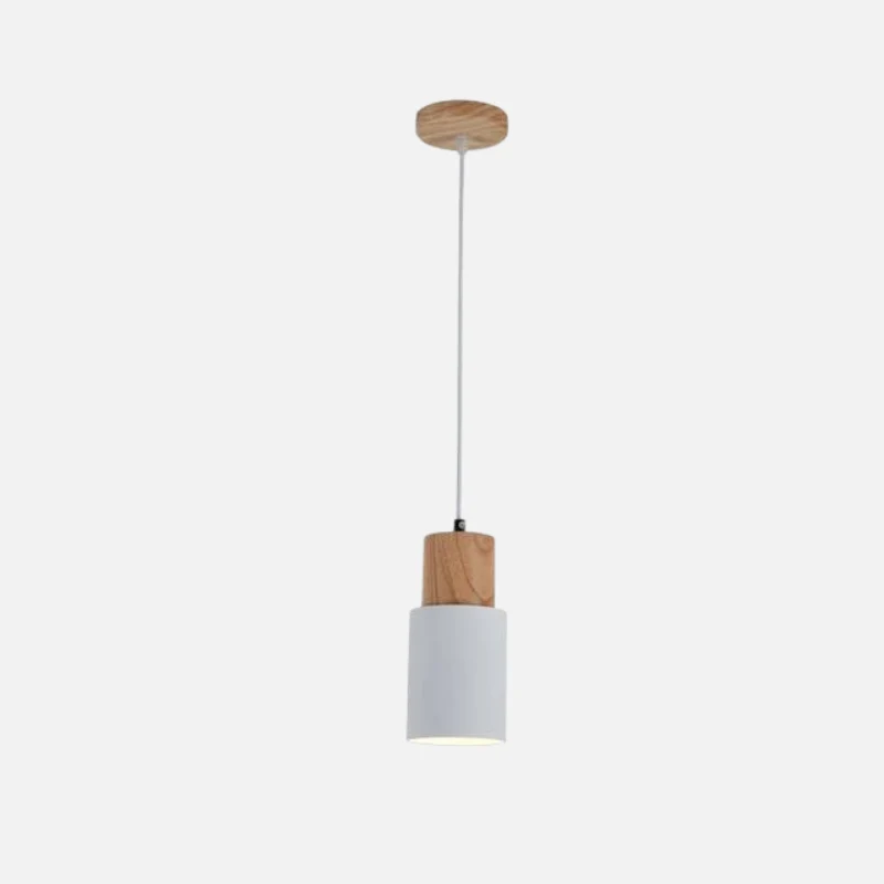 Ingrid Wood And Metal Cylinder Pendant Light By Euroselle