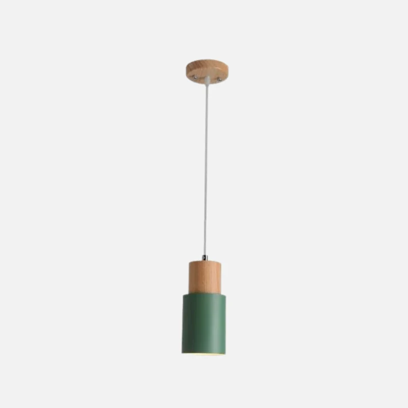Ingrid Wood And Metal Cylinder Pendant Light By Euroselle