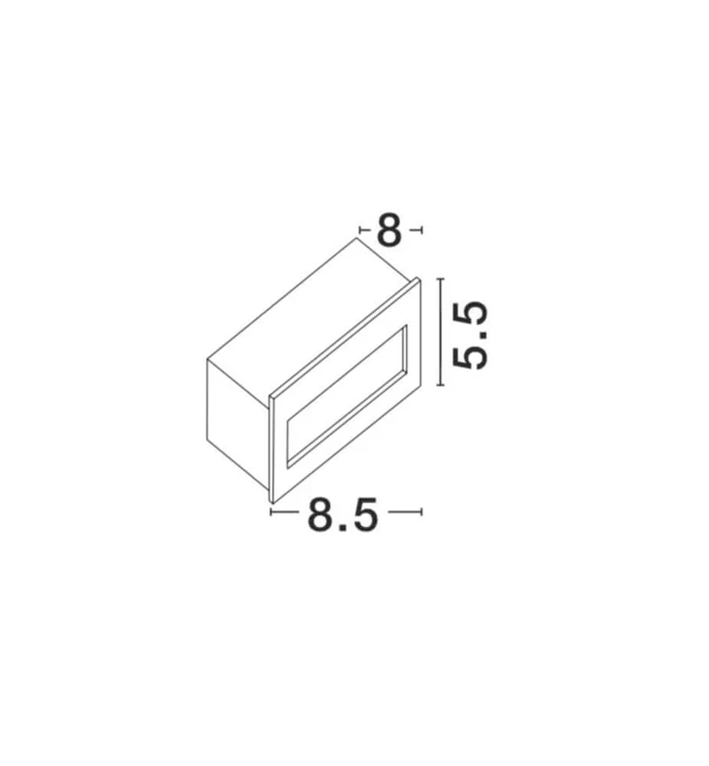 Krypton LED Außenwandeinbauleuchte 8,5cm Lichtauslass Hor. Slot 3000K IP54