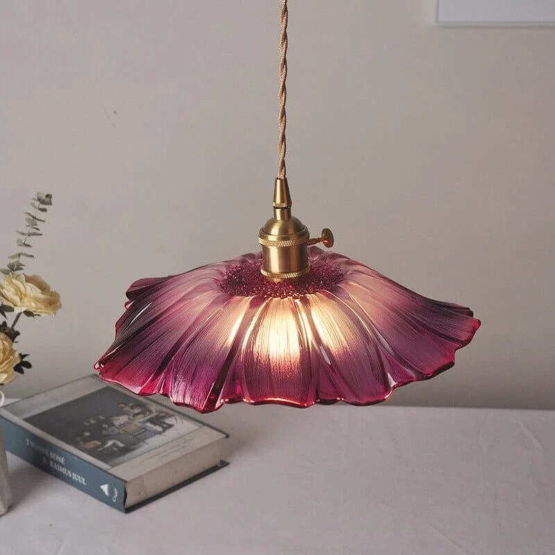 Euroselle Flower Glass Pendant Light Fixture Collection
