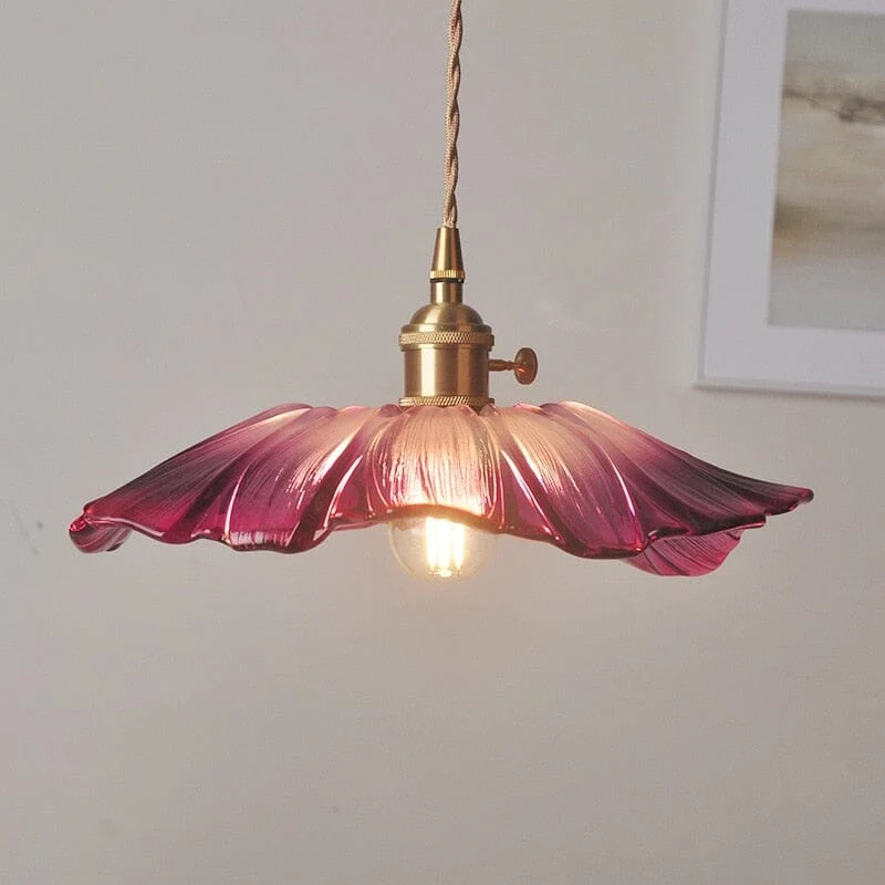Euroselle Flower Glass Pendant Light Fixture Collection