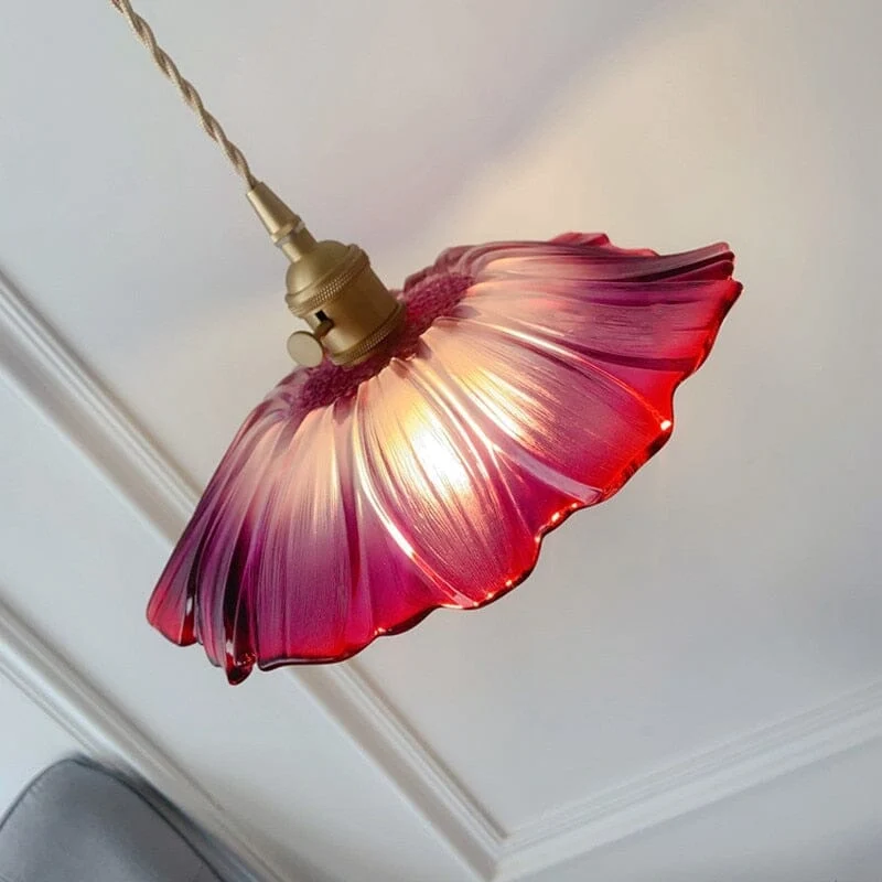 Euroselle Flower Glass Pendant Light Fixture Collection