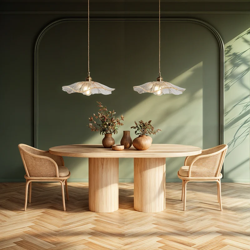 Euroselle Flower Glass Pendant Light Fixture Collection