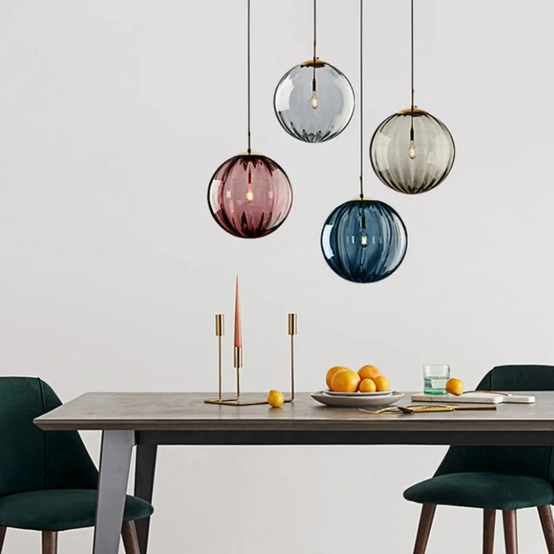 Glazen Pendant Light With Glass Ball Shade Euroselle
