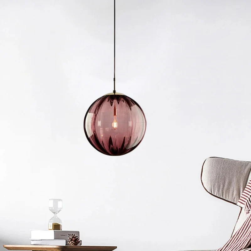 Glazen Pendant Light With Glass Ball Shade Euroselle