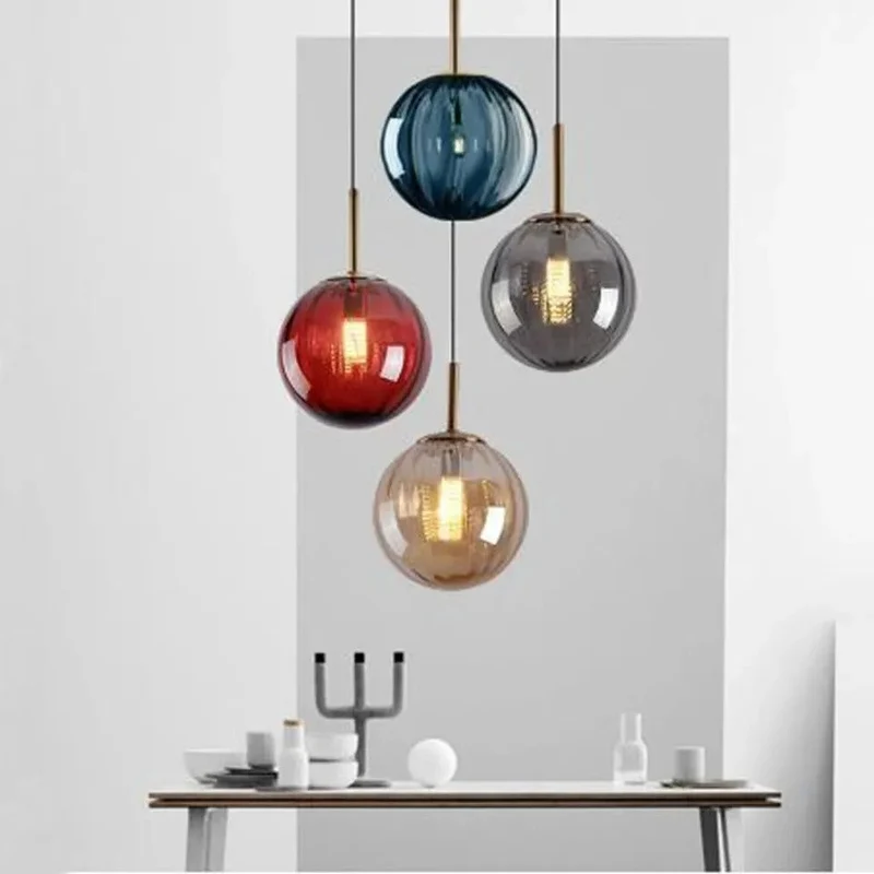 Glazen Pendant Light With Glass Ball Shade Euroselle