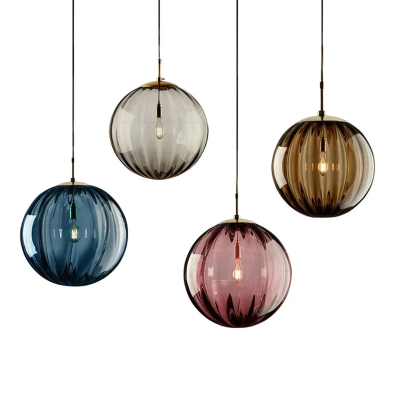 Glazen Pendant Light With Glass Ball Shade Euroselle
