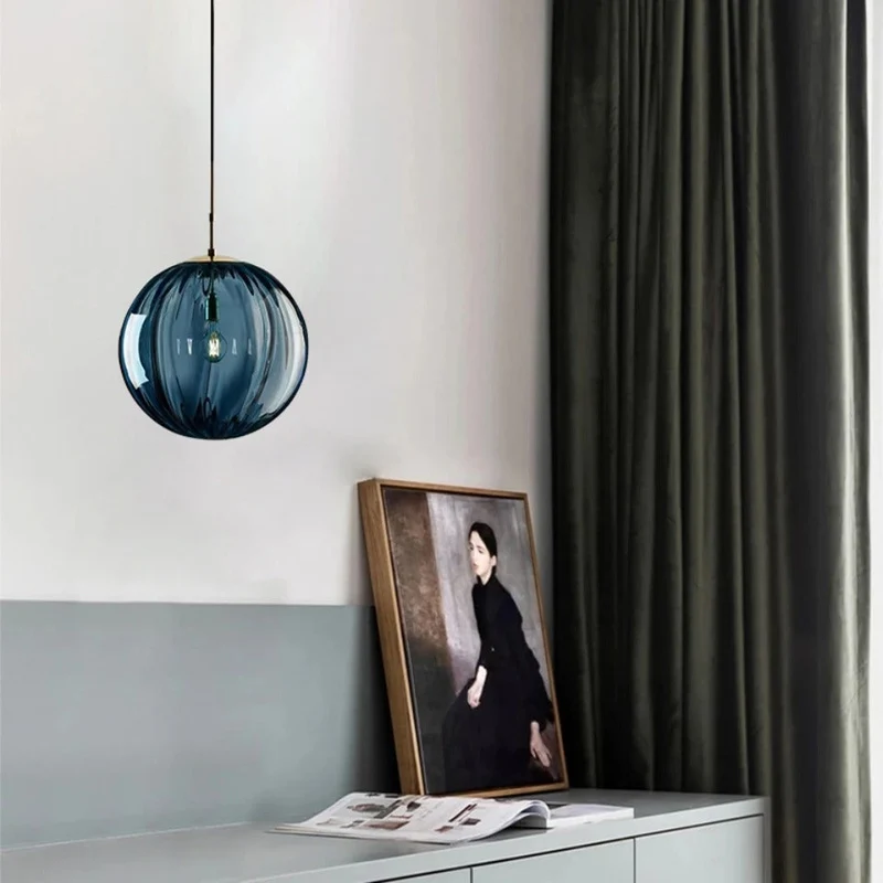 Glazen Pendant Light With Glass Ball Shade Euroselle