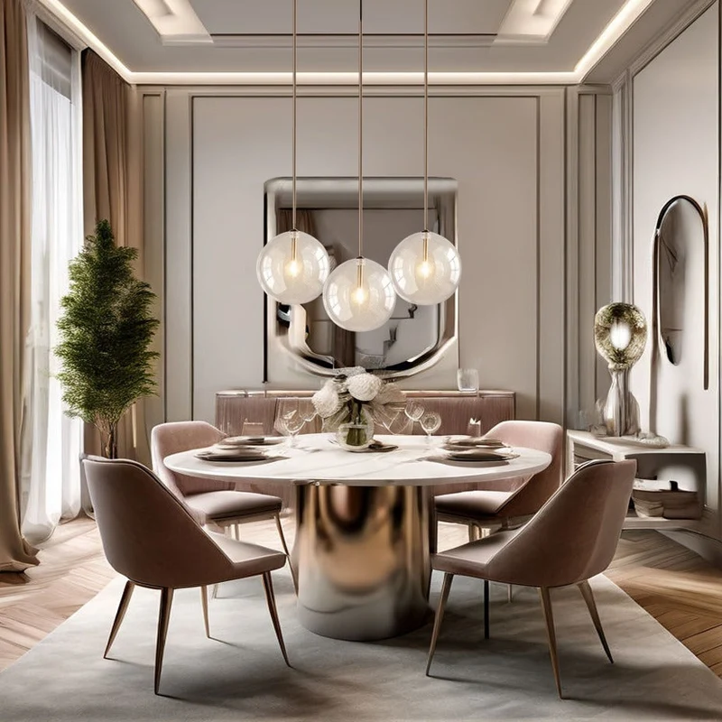 Euroselle Glass Ball Pendant Lights for Nordic Modern Home Decor