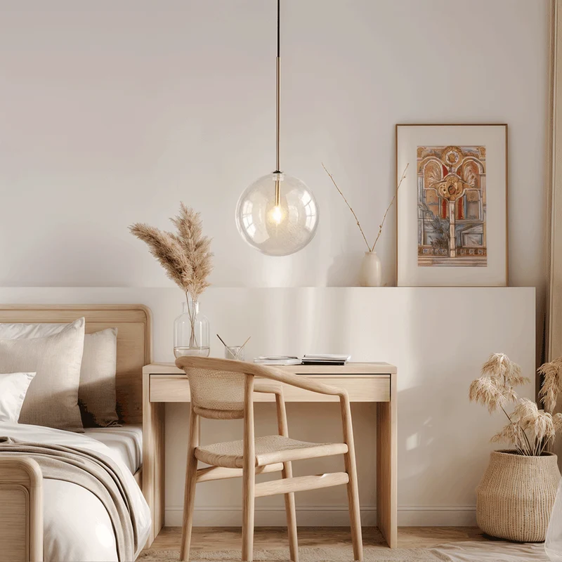Euroselle Glass Ball Pendant Lights for Nordic Modern Home Decor