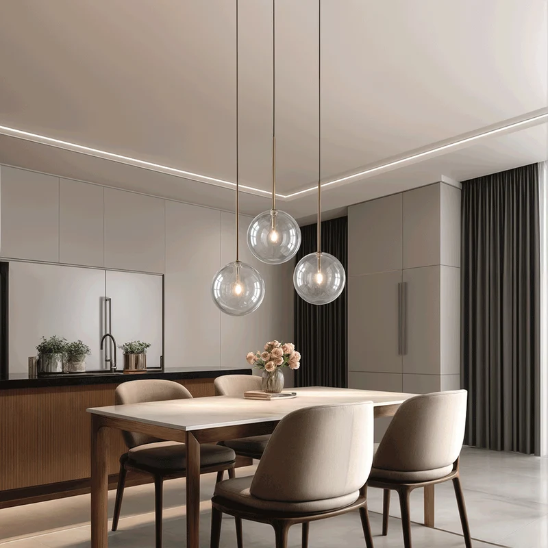 Euroselle Glass Ball Pendant Lights for Nordic Modern Home Decor