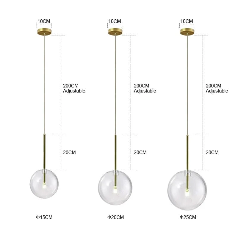 Euroselle Glass Ball Pendant Lights for Nordic Modern Home Decor