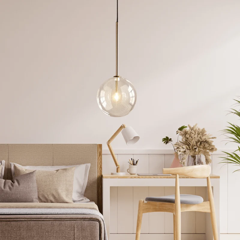 Euroselle Glass Ball Pendant Lights for Nordic Modern Home Decor